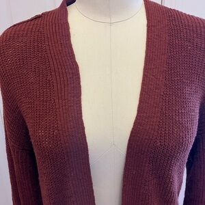 Women's Open-Front Cardigan Sweater - Rust Color